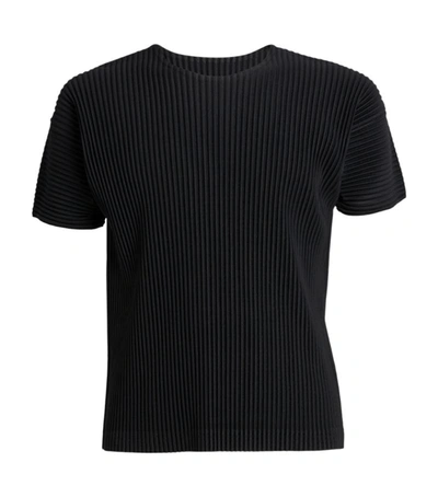 Shop Issey Miyake Pleated T-shirt In Black