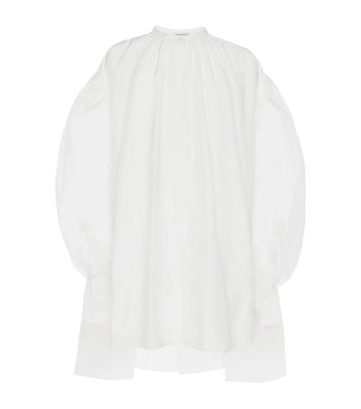 Alexander Mcqueen Oversized Asymmetric Pleated Cotton-poplin Mini