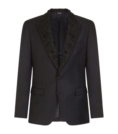 Shop Dolce & Gabbana Embroidered-lapel Tailored Jacket