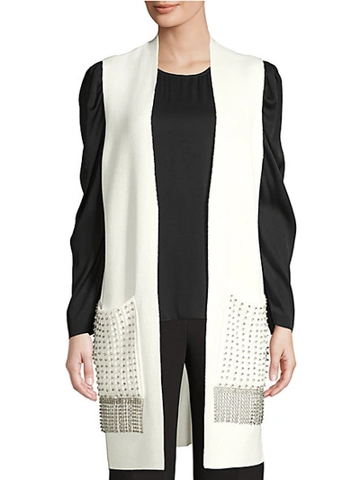 Shop Kobi Halperin Ashton Embellished Knit Vest In Ivory