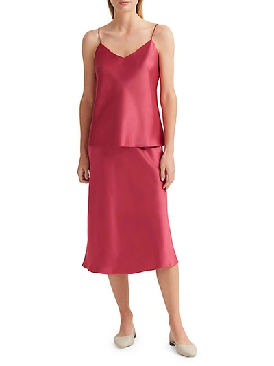 Shop Club Monaco Trycia Satin Slip Skirt In Pink Rose