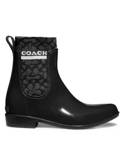 Shop Coach Rivington Rain Boots In Navy