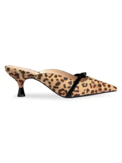 Shop Kate Spade Carnation Leopard-print Kitten-heel Sandals