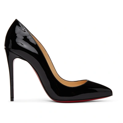 Shop Christian Louboutin Black Patent Pigalle Follies 100 Heels In Bk01 Black