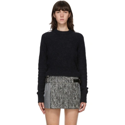 Shop Helmut Lang Black Alpaca Shrunken Sweater