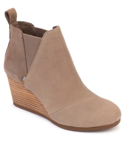 Shop Toms Women's Kelsey Booties Women's Shoes In Taupe Grey Leather Suede