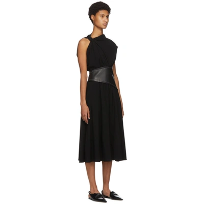 Shop Proenza Schouler Black Asymmetric Sleeve Mid-length Dress In 10250 Black