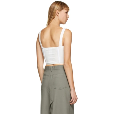 Shop Dion Lee White Jersey Corset In Ivory
