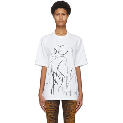 Shop Kenzo White Júlio Pomar Tiger Drawing T-shirt In 01 White