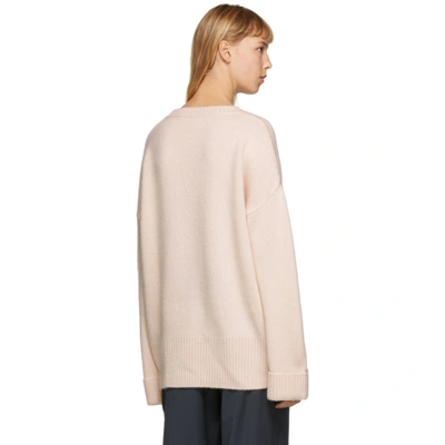 Shop Arch4 Pink Cashmere Knightsbridge Crewneck Sweater In Oyster