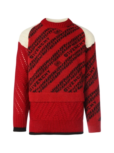Shop Givenchy Stripes Sweater In Red White