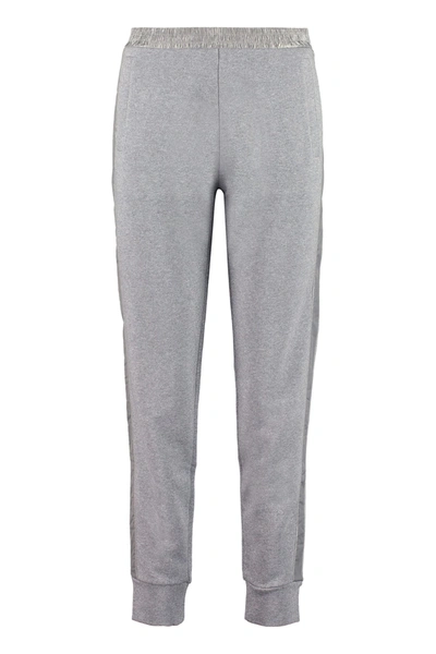 Shop Moncler Contrast Side Stripe Sweatpants In Silver