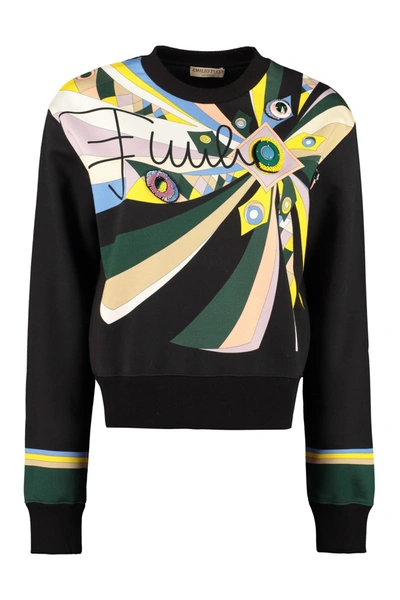 Shop Emilio Pucci Printed Cotton Sweatshirt In Multicolor