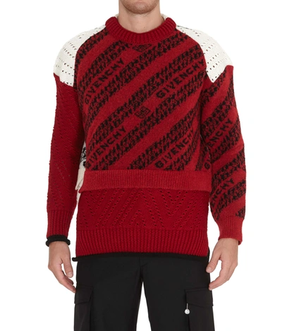 Shop Givenchy Logo Sweater In Red
