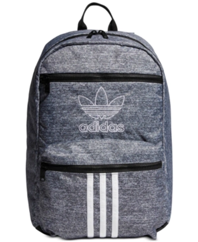 Shop Adidas Originals National 3-stripes Backpack In Medium Grey