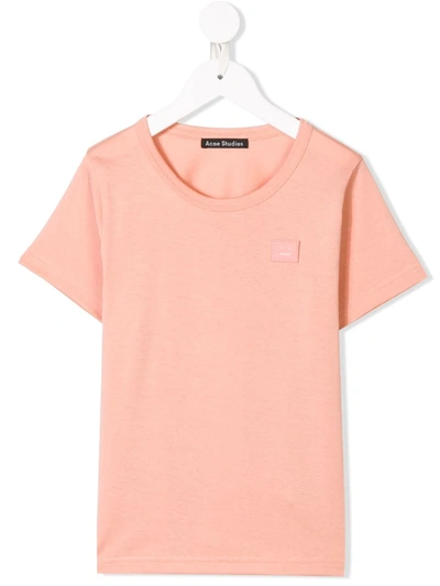 Shop Acne Studios Mini Nash Face T-shirt In Pink