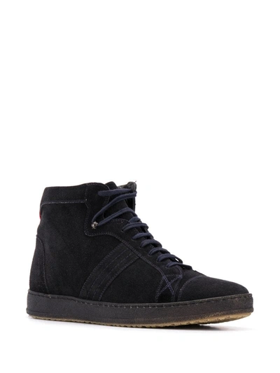Shop Kiton Hi-top Suede Trainers In Blue