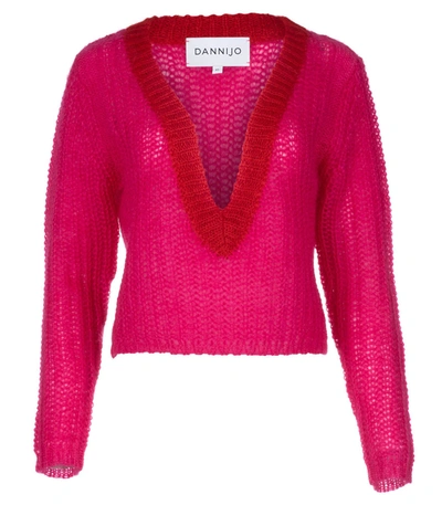 Shop Dannijo Magenta Cropped Sweater