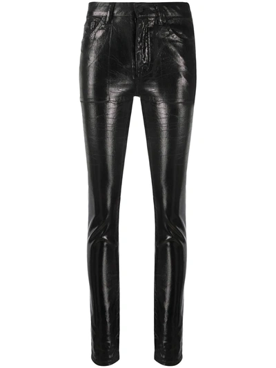 Saint Laurent Skinny Leather Trousers In Black