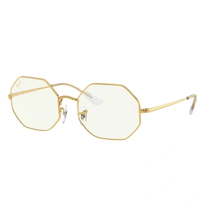 Shop Ray Ban Octagon 1972 Blue-light Clear Sonnenbrillen Gold Fassung Klar Glas 54-19