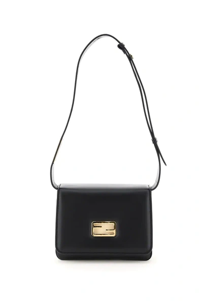 Shop Fendi Id Medium Shoulder Bag In Black,brown,white