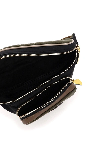 Shop Fendi Dolmias Nylon Belt Bag In Khaki,black,yellow