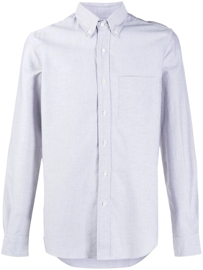 Shop Aspesi Long Sleeve Button Shirt In Grey