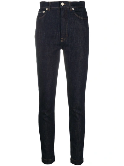 Shop Dolce & Gabbana High-waisted Skinny Jeans In Blue