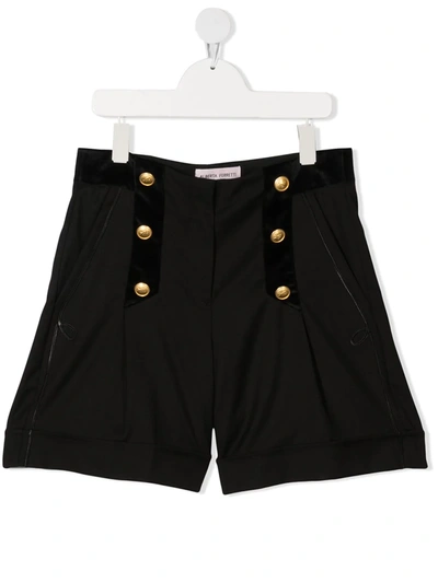 Shop Alberta Ferretti Teen Button-detail Shorts In Black