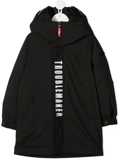 Shop Ai-riders On The Storm Troublemaker Hooded Coat In Black