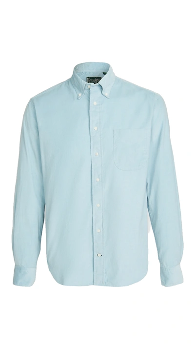Shop Gitman Vintage Corduroy Button Down Shirt In Sky Blue