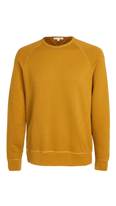Shop Alex Mill French Terry Crew Neck Sweatshirt In Golden Khaki