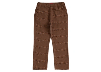 Pre-owned Supreme Work Pant (fw20) Brown Houndstooth | ModeSens