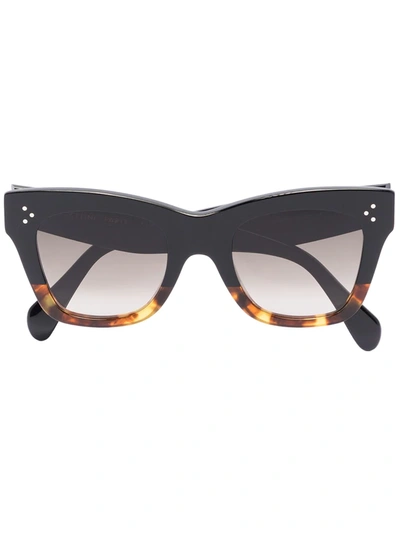 Shop Celine Oversized Cat-eye Sunglasses In Black