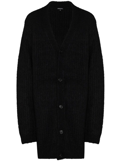 Shop Ann Demeulemeester V-neck Chunky Knit Cardigan In Black