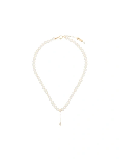 Shop Apples & Figs 24kt Gold-plated Sterling Silver Deep In Love Pearl Necklace In White