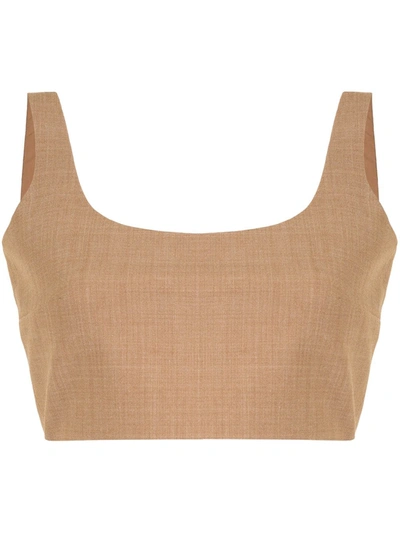 Shop Anna Quan Addy Cropped Top In Brown