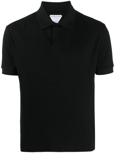 Shop Bottega Veneta Short Sleeve Polo Shirt In Black