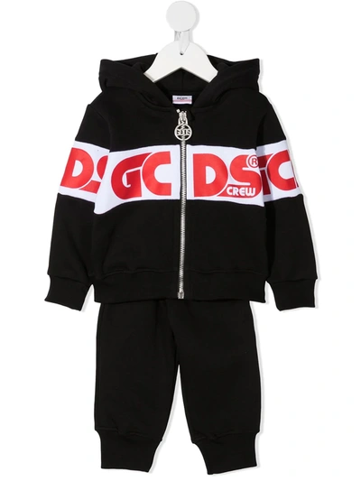 Shop Gcds Logo Crew Zip-up Tracksuit In Black