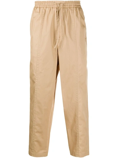 Shop Jil Sander Drawstring Cropped Tapered Trousers In Neutrals
