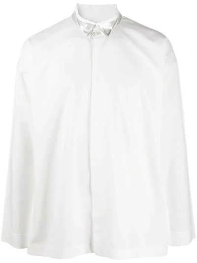 Shop Issey Miyake Buttoned Long Sleeve Shirt In White