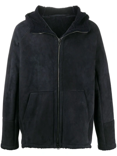 Shop Salvatore Santoro Zip-up Lambskin Jacket In Blue