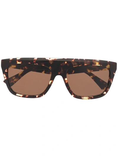 Shop Bottega Veneta Square-frame Sunglasses In Brown