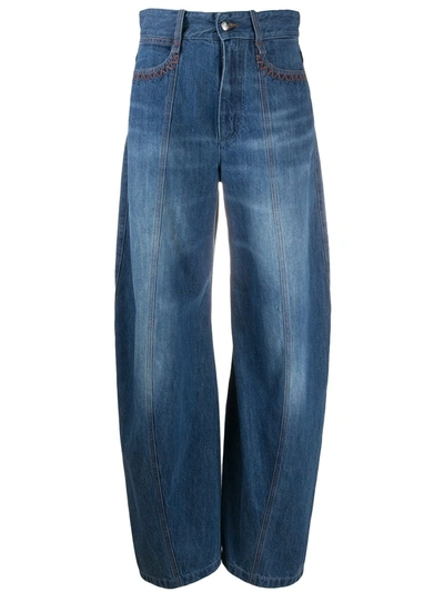 Shop Chloé High-waisted Balloon Leg Jeans In Blue