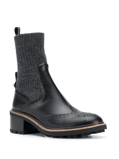 Shop Chloé 'franne' Stiefeletten In Black ,grey