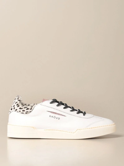 Shop Ghoud Sneakers Lob 01 Sneakers In Leather With Pony Skin Heel In White