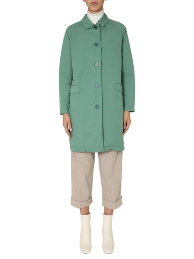 Shop Aspesi Waterproof Trench In Verde