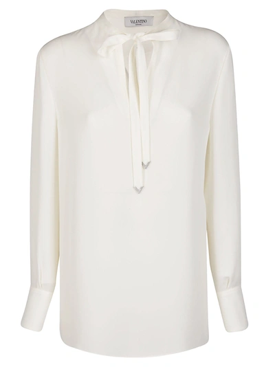 Shop Valentino White Silk Blouse