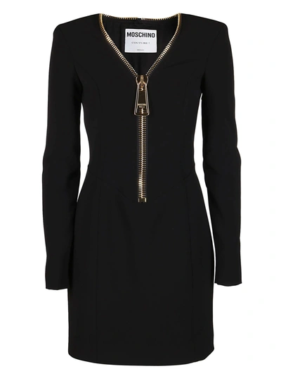 Shop Moschino Abito Corto Nero In Black