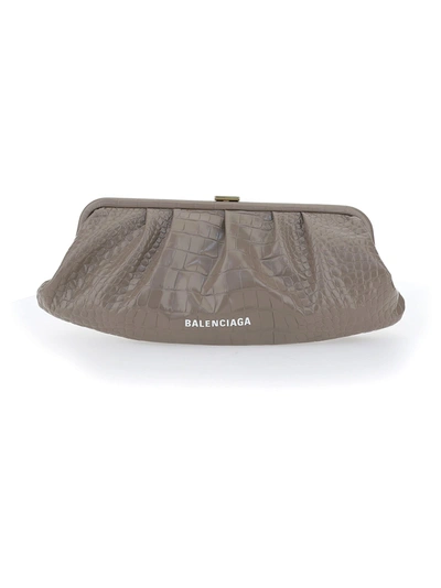 Shop Balenciaga Pochette Cloud Xl In Mink Grey